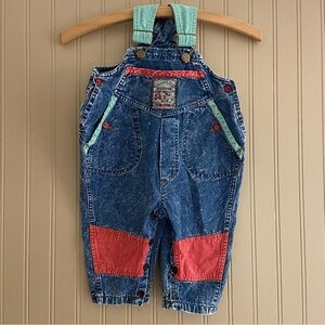 Vintage 80s/90s Toddler Acid Wash Overalls Romper Size 24 months